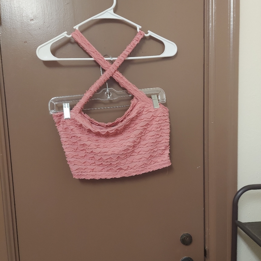 Cross Shoulder Crop Top